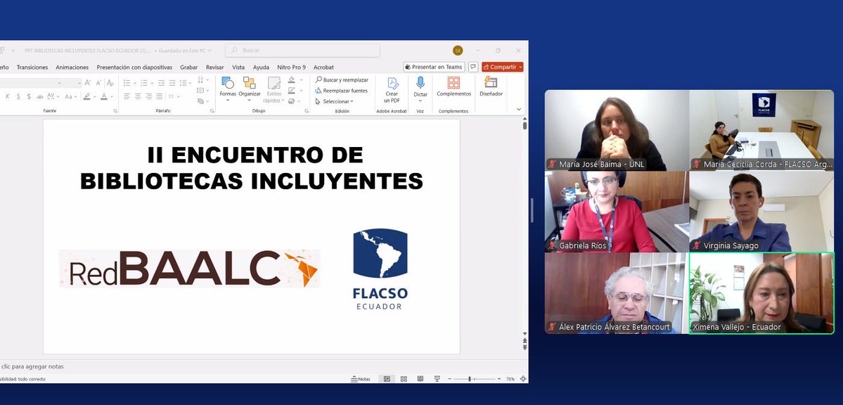 BiblioFLACSOec's tweet photo. #RedBAALC │📚 Biblioteca FLACSO Ecuador en el II Encuentro de Bibliotecas Incluyentes
Ximena Vallejo, Coordinadora de la Biblioteca FLACSO Ecuador, participó en el panel “Iniciativas y esfuerzos de acceso e inclusión en bibliotecas del Sistema FLACSO”
#Biblioteca #Inclusión https://t.co/PalpRVvRmJ