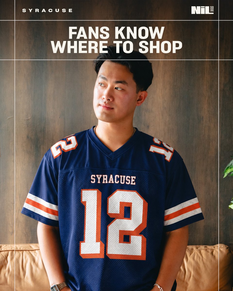 CuseNILStore's tweet photo. True Syracuse fans shop at the Syracuse NIL Store, where a piece of each purchase goes back to their favorite student-athlete! Shop using the link in our bio! 🧡💙🍊

#NIL #GoOrange #OrangeNation https://t.co/RazhoWgpko