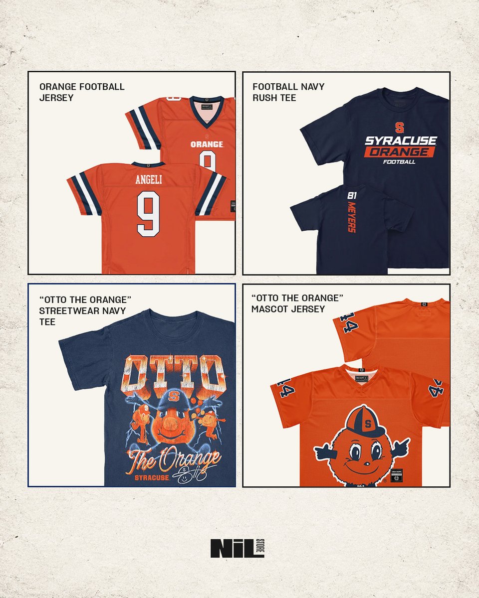 CuseNILStore's tweet photo. True Syracuse fans shop at the Syracuse NIL Store, where a piece of each purchase goes back to their favorite student-athlete! Shop using the link in our bio! 🧡💙🍊

#NIL #GoOrange #OrangeNation https://t.co/RazhoWgpko