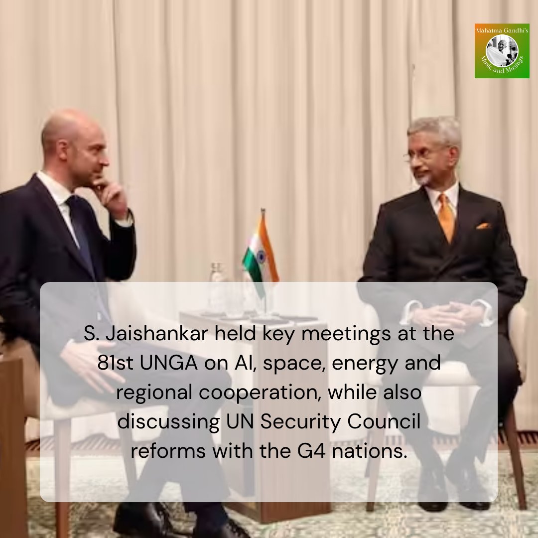 seva_shabari's tweet photo. Jaishankar Holds Key UNGA Meetings, Focuses on AI, Space and UN Security Council Reform
Read more at https://t.co/q6WZDQfxs9...
Image source: https://t.co/0bmcA4HgJ6
#Jaishankar #UNGA #UnitedNations #India #Diplomacy #AI #SpaceTechnology #UNSCReform #GlobalDiplomacy #IndiaAtUNGA https://t.co/5Veqtt3ze1