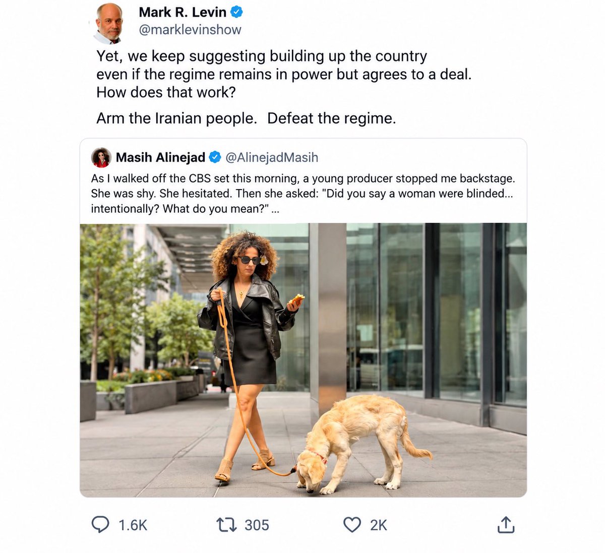DNA_shadowx's tweet photo. Mark Levin, 
Iranians don’t need anyone choosing their “representatives” for them.
Those who promote rejected figures should remember:
Trust is earned. Credibility is borrowed. Both can be lost overnight. https://t.co/WlH8N2XyzQ