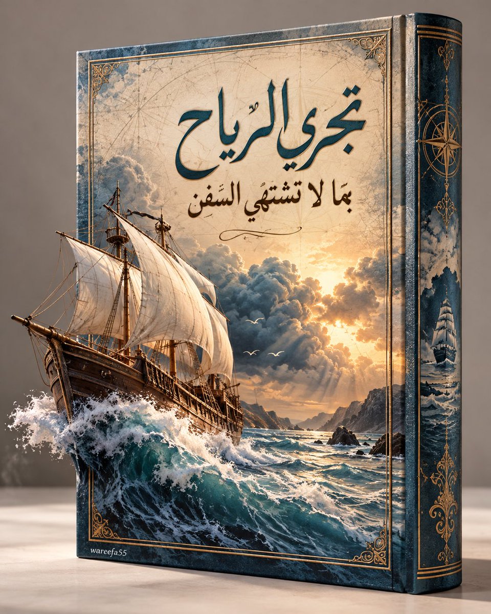wareefa55's tweet photo. #مساء_الخير..🌿
ماذا لو تحوّل كل موضوع إلى 
حكاية، وكل حكاية أصبحت 
#غلاف_كتاب ..؟📙📚
⬐ جاتب من إبداع #CHATGPT..
للتجربة، اڪتب اسم الموضوع (     )
┈┉━━•✿✼✿•━━┉┈
👇🏻#البرومبت..⬐⇊

برومبت: غلاف كتاب عربي قصصي 📚
صمّم غلاف كتاب عربي فاخر عن 
موضوع:  [ اسم الموضوع ]، 
بمقاس 4:5، كتاب مغلق واقف واتجاهه عربي من اليمين إلى اليسار. اجعل الغلاف يحكي قصة الموضوع نفسه بمشهد واحد واضح، مع كعب كتاب في الجهة اليمنى بلون وزخرفة مستمدين من الموضوع، وليس أخضر بشكل افتراضي. اجعل عنصرًا ماديًا واحدًا فقط من صميم الموضوع يعبر حدود الكتاب ويخرج فعليًا إلى خارجه مع ظل واقعي، دون قماش أو ورود أو إكسسوارات مكررة أو عناصر لا تخدم القصة. بدون أشخاص أو وجوه، أو معالم غير إسلامية وبدون ازدحام، مع توقيع صغير وأنيق ……..