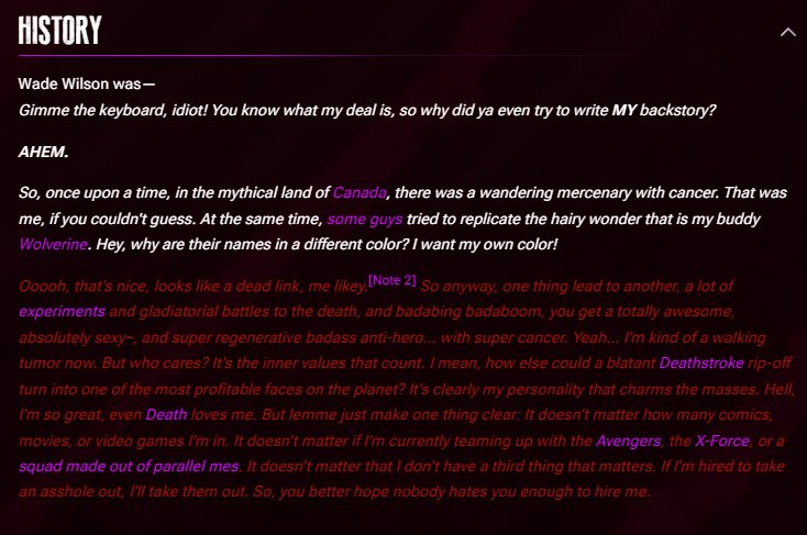 Man0fActi0n's tweet photo. Today I learned all the 4th wall breaking characters affect their Death Battle Wiki page https://t.co/cwRJSWMvbs
