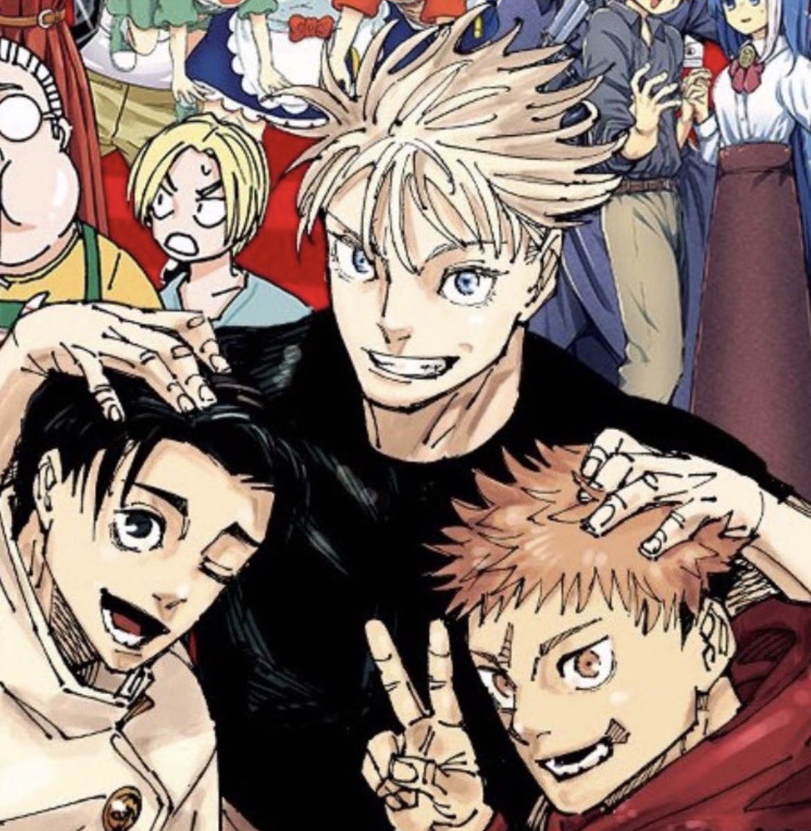 artdiseasee's tweet photo. he’s such a dad with how he’ll give a headpat to the kiddos that their hair gets messy in the process that it’s like his sign of showing affection + appreciation https://t.co/5nHnCduX2r