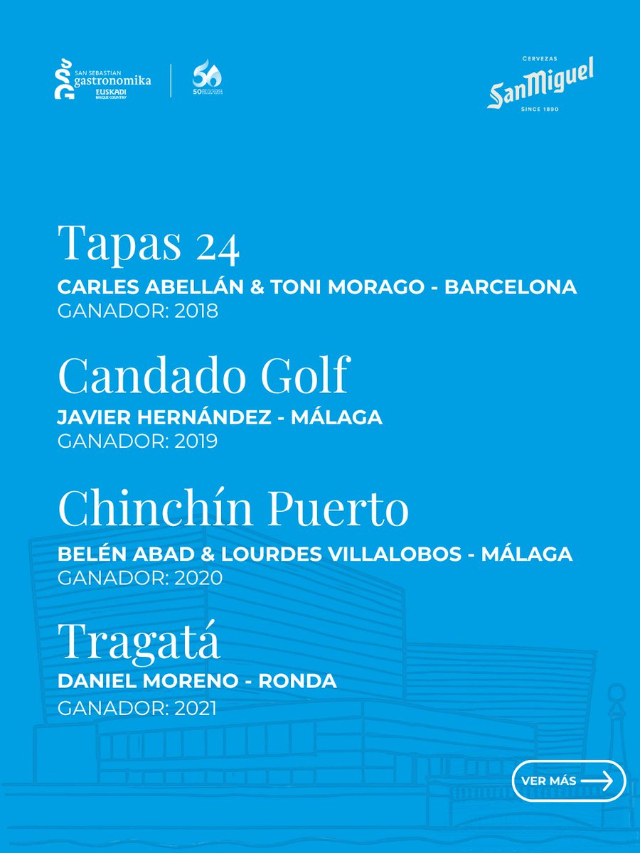 ssgastronomika's tweet photo. Campeonato Nacional de Ensaladilla Rusa San Miguel 2026, los últimos 8 ganadores
✔️ Tapas 24
✔️ Candado Golf
✔️ Chinchín Puerto
✔️ Tragatá
✔️ Castru Gaiteru
✔️ La Viña de Henao Casa de Comidas
✔️ Pampín Bar
✔️ Elkano Txiki
🔗 ¡Inscríbete! https://t.co/linYAJoKOp
#ssg26 https://t.co/7QwisugSMB