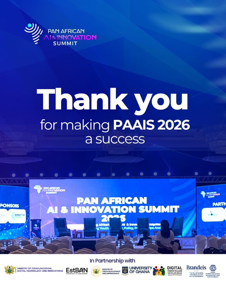PAAISummit's tweet photo. To every speaker, ambassador, delegate, partner, sponsor, exhibitor, media and volunteer, THANK YOU!

The Pan African AI & Innovation Summit (PAAIS) 2026 was a resounding success because of your vision, bold ideas, and shared commitment to building Africa’s sovereign technological future. Over two intense days at the Kempinski Hotel, we laid frameworks, sparked cross-border collaborations, and proved that Africa is not just adopting AI, we are actively shaping it.

The summit has concluded, but the real work and partnerships have just begun.

Stay tuned as we roll out session highlights, key takeaways, and post-summit initiatives! 

#PanAfricanAISummit #AIAfrica #AfricaInnovation #TechLeadership #AIForYouthAfrica