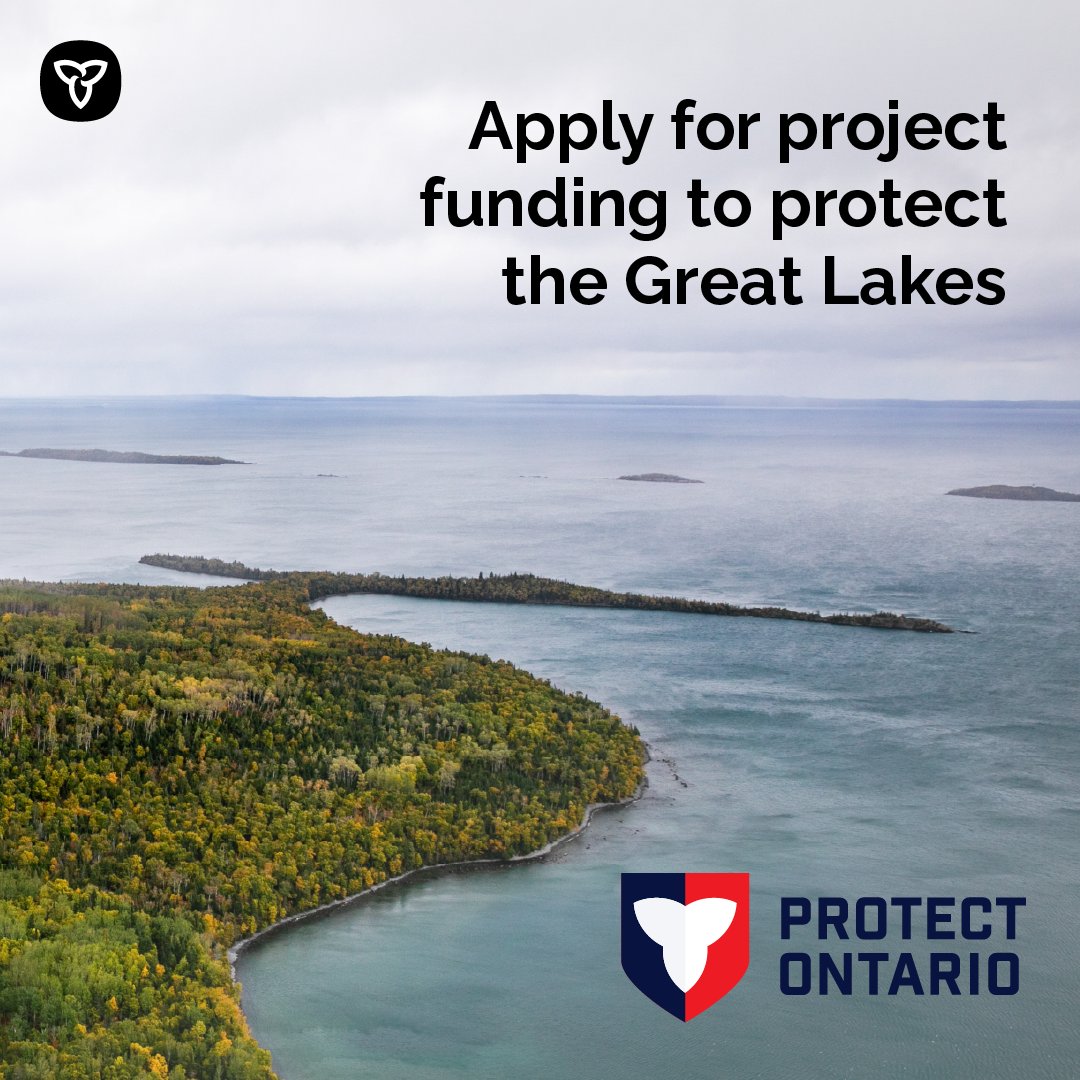 ONenvironment's tweet photo. Applications are open for Ontario’s Great Lakes Local Action Fund. Up to $1.8M is available for community projects that protect water quality, strengthen climate resilience and restore Great Lakes ecosystems.
Apply by November 6, 2026: https://t.co/ti0ZFlkDrl https://t.co/p4hASOPPWl