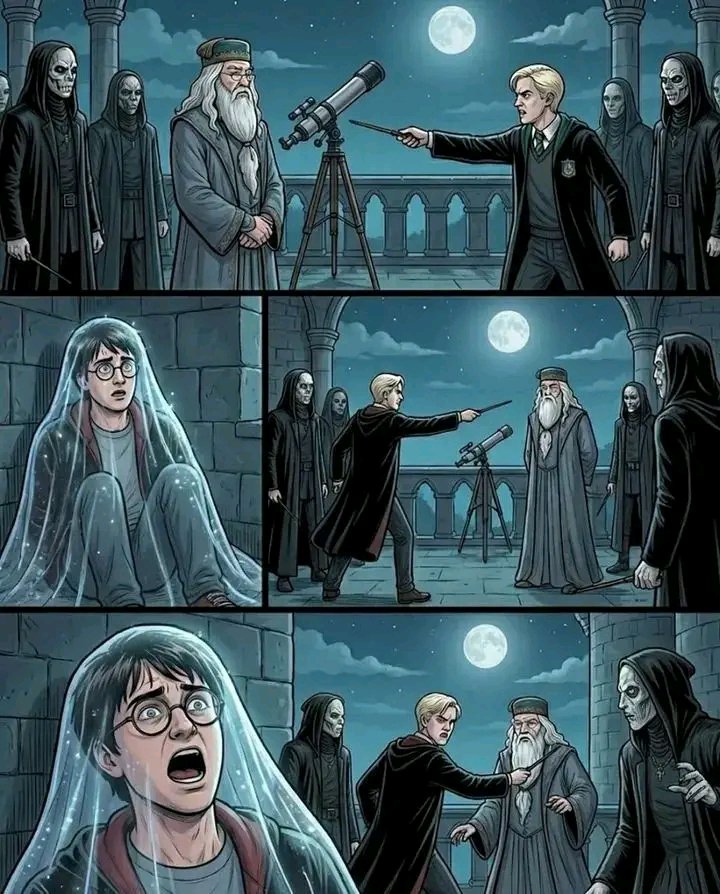 Kieran10x's tweet photo. That point about what the film left out was exactly where the book and movie started to feel like two different versions of Half-Blood Prince. One of the biggest differences came in the Astronomy Tower scene. In the book, Harry wasn’t simply standing there watching Dumbledore die. Dumbledore had Petrified him, leaving him completely unable to move or intervene. Hidden beneath the Invisibility Cloak, Harry watched Draco disarm Dumbledore, the Death Eaters arrive, and Snape step forward. Harry could do absolutely nothing. He wasn’t being passive or afraid,he had literally been prevented from acting by Dumbledore himself, because Dumbledore and Snape had already agreed on what had to happen. Harry only understood the truth much later.

And the book gave the aftermath a weight the film handled very differently. After Snape escaped, Harry had to process what he had just witnessed, and the story eventually gave Dumbledore a funeral at Hogwarts, with the school and wider magical community gathered to say goodbye. The film replaced that with the striking image of everyone raising their wands toward the sky. It was a powerful film moment, but some of the context and emotional weight from the book were lost in the adaptation. The same was true of Tom Riddle’s memories: removing much of that material meant the audience lost important pieces of Harry’s investigation into Voldemort’s past. Half-Blood Prince was much more than romance and a dramatic death,it was a story about Harry being given pieces of a much larger puzzle, and the film left some of those pieces out.