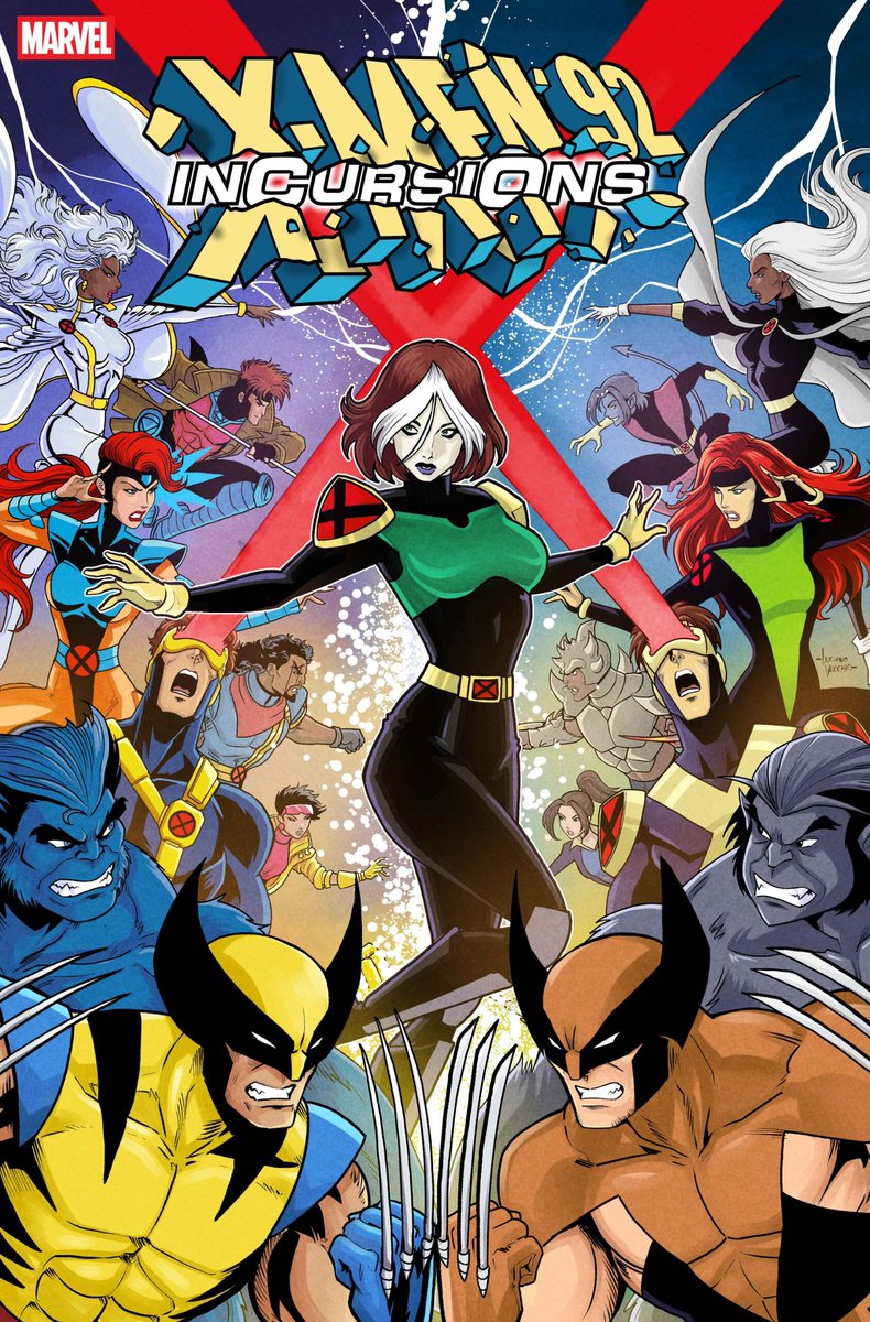 LucianoVecchio's tweet photo. Covers reveal:
X-Men '92 Incursions #1
X-Men '92 vs X-Men Evolution!

This was SO FUN to draw
On sale 1/6 from Marvel Comics https://t.co/Hll2mAxZT2