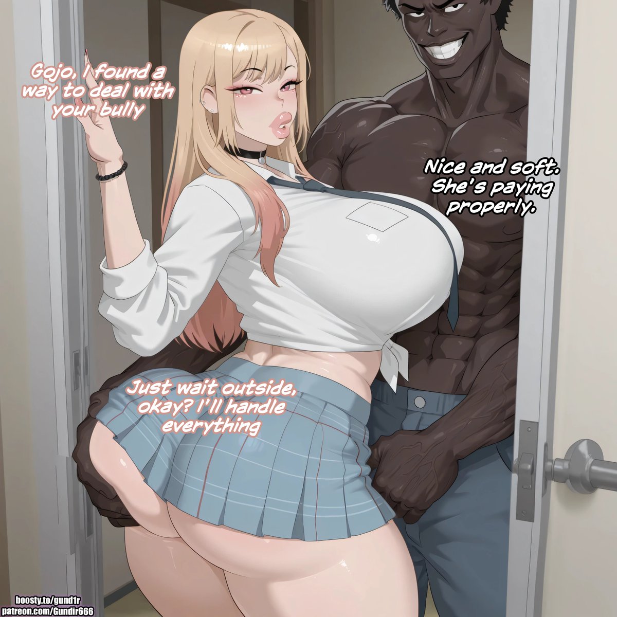 Gundir666's tweet photo. Marin found a way to reach an agreement~ https://t.co/y9kgbBeJ7c