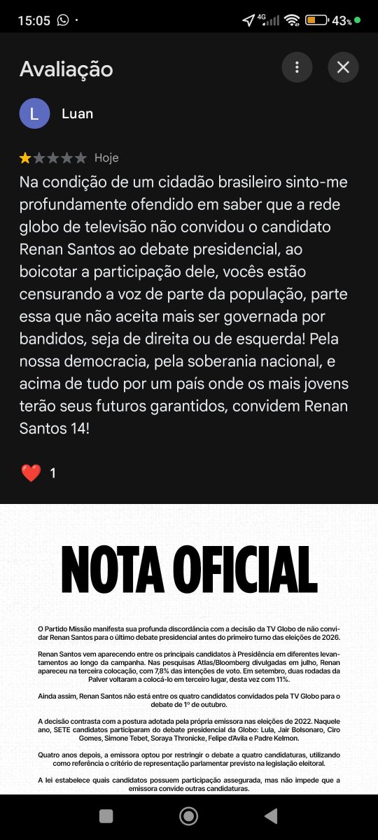 XIVdoMBL's tweet photo. @tshevelynn @RenanSantosMBL Ae rapaziada, graças a essa moça eu tive mais uma ideia, vamos atacar de TODOS os frontes possíveis... Convido vocês a deixarem também sua avaliação nos estúdios Globo do Rio de Janeiro... https://t.co/AU59nSKB2P