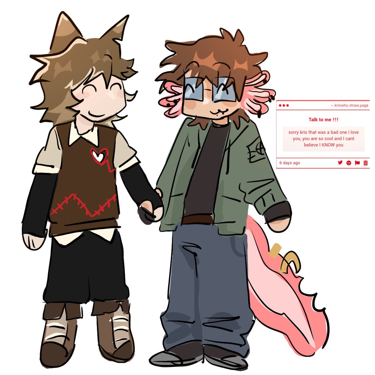 0nlylimes's tweet photo. "jamafies: I hate my suicidal protag,, WAIT YOURS IS SUICIDAL TOO? and then they do the alien meme where they hold eachother" -> THIS IS VERY OLD IM SORRY

Hi willow thank u for #jamafies request willow https://t.co/4dXQgpDKEW