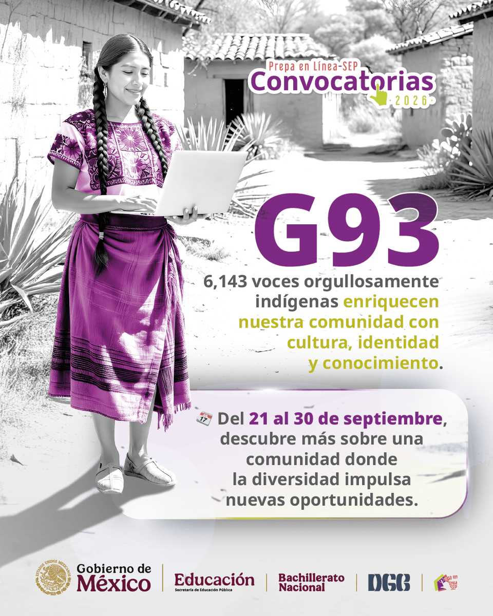 PrepaLineaSEP's tweet photo. 🌿 Cada lengua, historia y tradición suma una nueva perspectiva a nuestra comunidad.

Conoce más en nuestro boletín y descubre una comunidad que aprende desde sus raíces. 👇
https://t.co/WdDwJOkTgw

#DiversidadQueEnriquece #PrepaEnLíneaSEP #Convocatorias2026PLSEP https://t.co/MlV7lrWwAe
