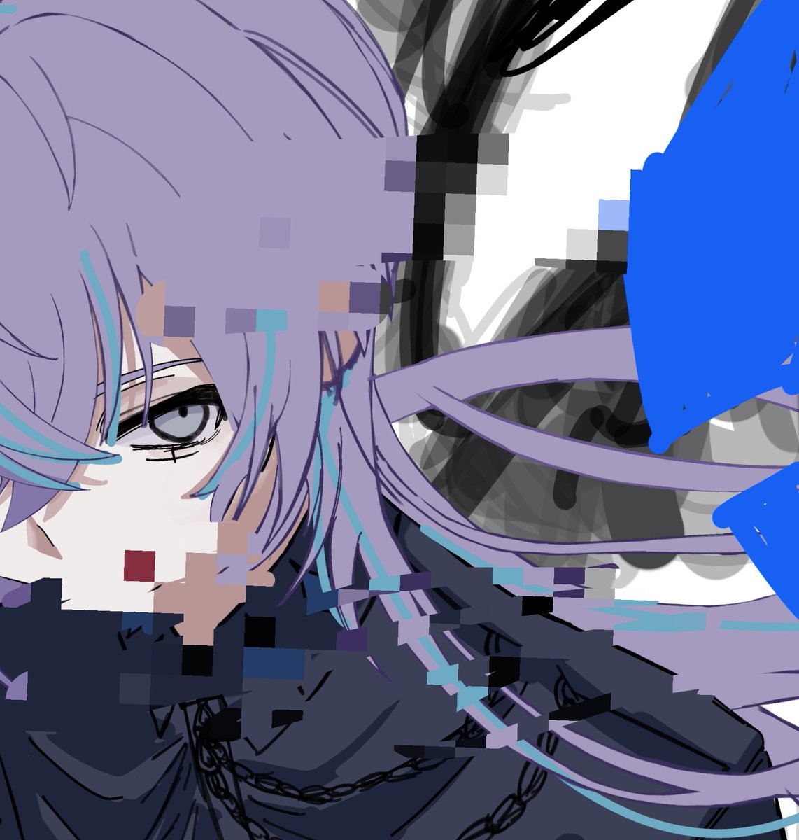 chiizu003's tweet photo. ラフ乗せ初心者代表させてもらってるからほとんどモザイクでこんなのもはや誰なの https://t.co/Ylirs4aiiR