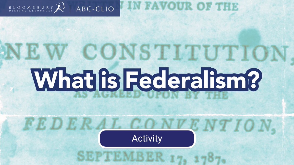 ABC_CLIO's tweet photo. How do federal and state governments share authority? The American Government research database helps students understand how federalism divides and balances power. https://t.co/PG2LfXoKpM https://t.co/EogS2u6WwP