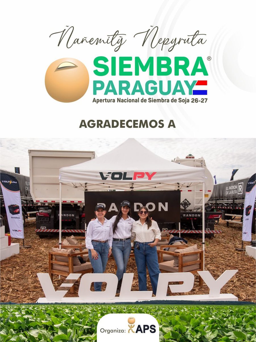 APScentral's tweet photo. 🤝 Gracias VOLPY por sumarte a la IV Siembra Paraguay, por acompañarnos en Caaguazú y por ser parte de esta gran cadena que no para de producir alimentos para el Paraguay y el mundo.
#UnidosSomosFuertes https://t.co/q5GjDVZr0Q