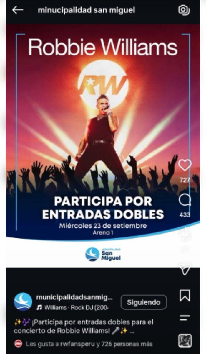 Leslie_V92's tweet photo. Pero si ustedes mismos estuvieron REGALANDO ENTRADAS PARA EL CONCIERTO DE ROBBIE WILLIAMS EN PERÚ. Ahora lo cancelan?! No sean tan intransigentes y encuentren una solución @ONEntertain @MuniSanMiguelPE https://t.co/UsGGcMbky3