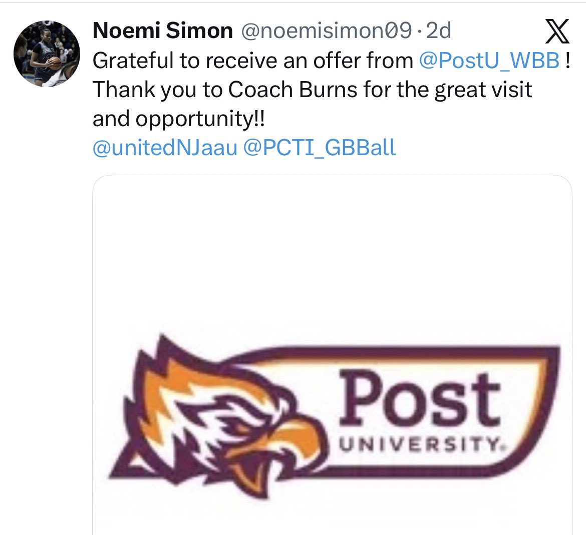 CoachJimmy_O's tweet photo. SO Happy for @noemisimon09 
Came to the @unitedNJaau  program as a very underrated player. Played on our 17u National team. Put in the WORK
TRUSTED the PROCESS!  Benefitted from the college exposure that @unitedNJaau  teams receive
Has three D2 offers @coachshaq24 @pero_zoe @mattkmcc @CoachWiggins05 @NJLadiesHoops @NNJGirlsHoops @TinyGreenNBS