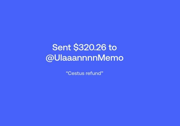 CestusNetwork's tweet photo. @UlaaannnnMemo Apologies for reaching out this way, but since you didn't provide us an address on the request form, we've routed your funds via a community member via the Fomo app. Your funds have been sent back to you to cover your losses. https://t.co/37vL2HgXjk