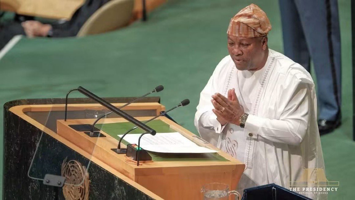 theagendaboy2's tweet photo. Photos of President John Dramani Mahama as he takes his turn at #UNGA81, where he called for a more equitable global order, greater African representation at the UN Security Council, and a renewed commitment to dialogue, peace and shared prosperity.

#PresidentMahamaUNGA81 https://t.co/CdgQB3qA0t