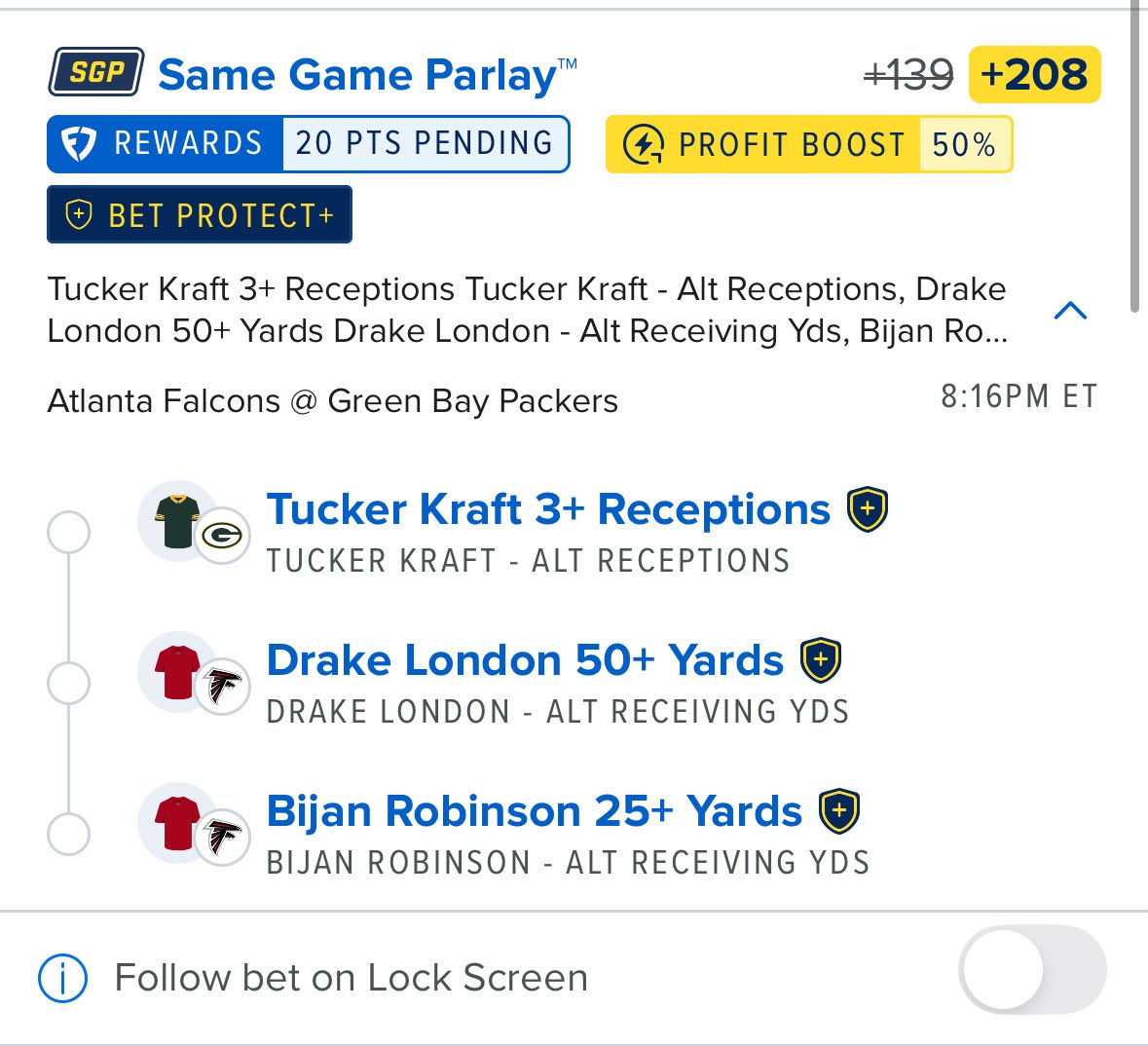Bandospicks's tweet photo. TNF Parlay Boosted to (+208)

#nflbet #nfl #football #fanduel #parlay #sportsbettingx #bando https://t.co/APok2vLNtu