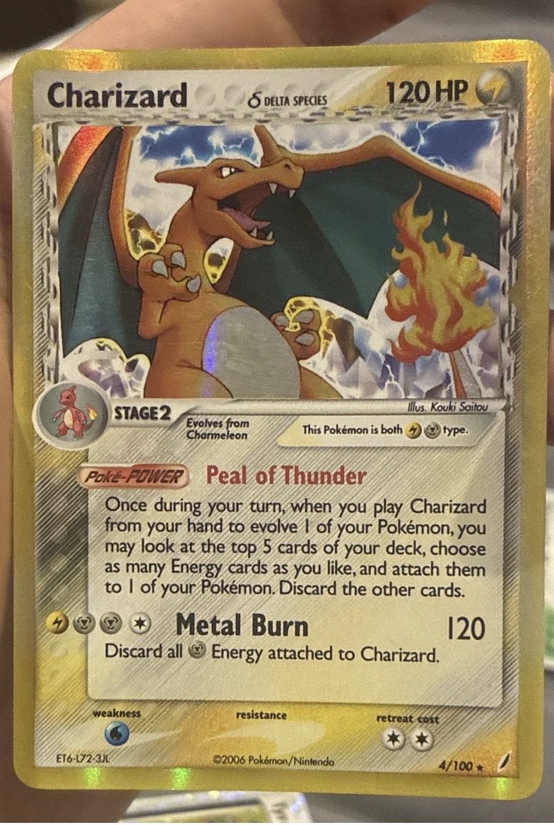 theHobbyVault's tweet photo. @3bangerbreaks Charizard (delta species) 4/100 Ex crystal guardians holo 
🏷️ $220 OBO
First Come First Serve 
#hobbyfam #collector #pokemon #charizard https://t.co/WVcLeXItwn