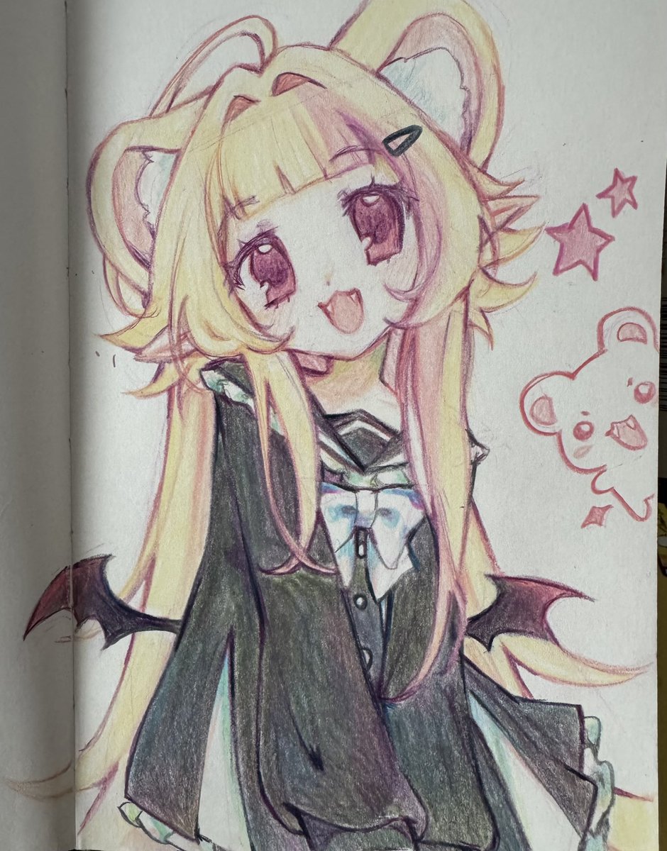 himewawaa's tweet photo. colored pencil hampire https://t.co/QgXtx55kSe