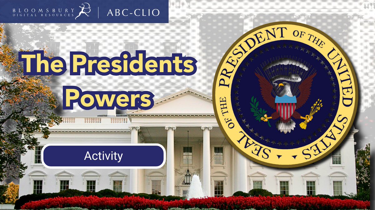 ABC_CLIO's tweet photo. The #presidency carries significant responsibilities and authority. Show students how executive powers influence government and public policy: https://t.co/W0TS119dDW https://t.co/2c76Fp6O6z