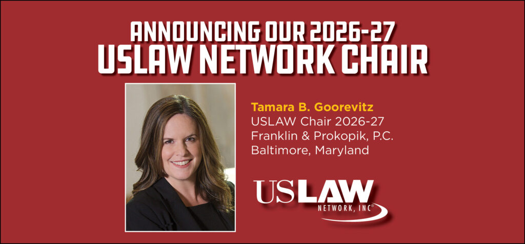 USLAWNETWORK's tweet photo. Please join our excitement and congratulate Tamara Goorevitz, principal at Franklin & Prokopik, PC, our new chair of USLAW NETWORK!

Tamara joined the USLAW NETWORK Board of Directors in 2019 and the Executive Committee in 2021, most recently serving as USLAW vice chair. She also previously served as chair of USLAW’s Transportation Practice Group from 2018-2020

Read more - https://t.co/PvWkAhCxFB

#USLAW25 #EraUS