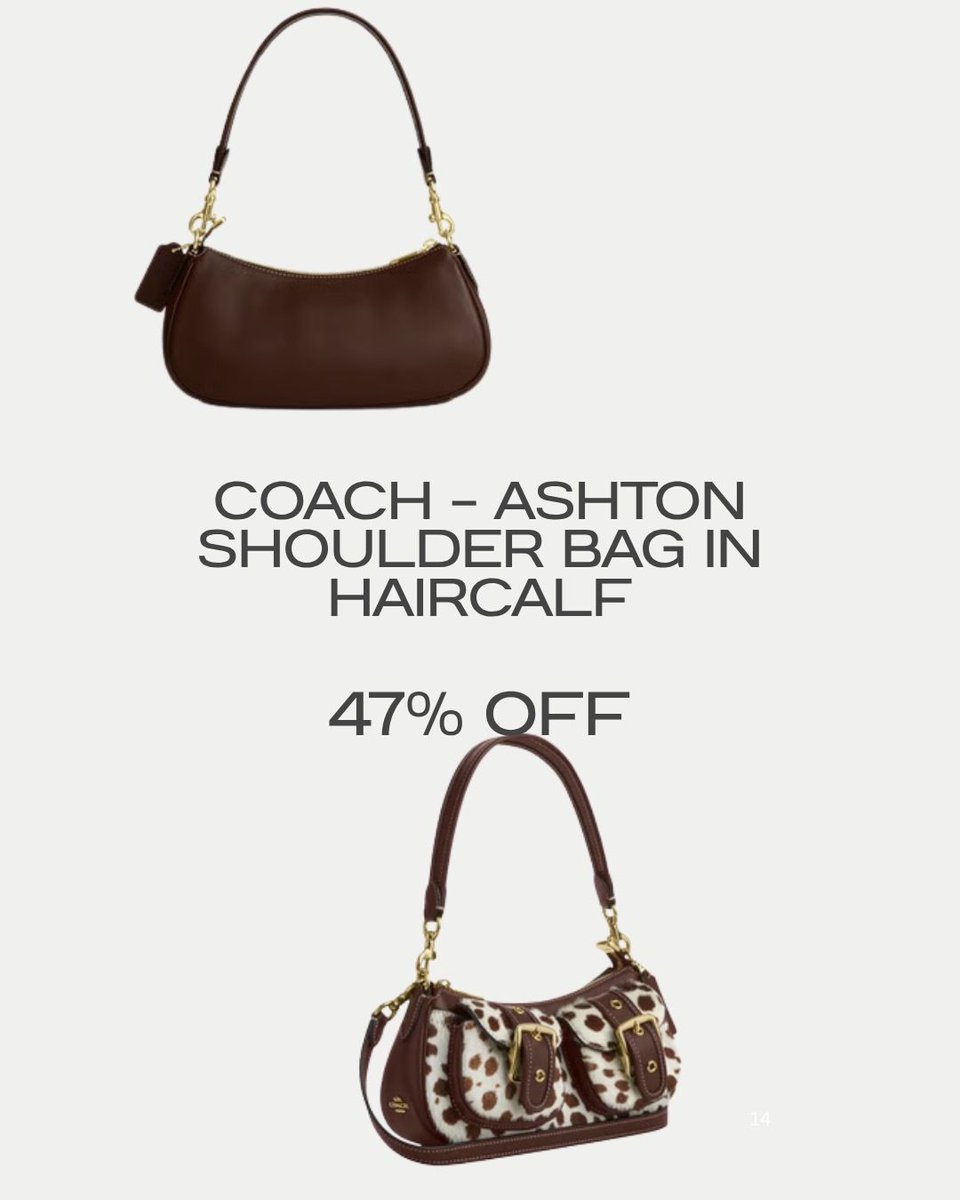 ProductsToShop's tweet photo. Secret Sales 🔥 47% Off  Coach Ashton Shoulder Bag In Haircalf https://t.co/hEd9nypunA Was: £375.00 Now: £199.00 FREE DELIVERY CODE: FREEDEL Ends: September 30, 2026 11:59 PM  

#coachbags #designerbags #designerbagsale #designersale #AnimalPrintFashion #handbag #aff https://t.co/d0EYAeBU7j