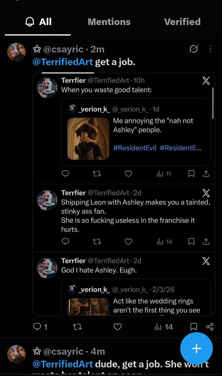 TerrifiedArt's tweet photo. @csayric Maybe you should take your own advice. Tagging me twice is sad, dude. 
I don't have to like a ship or a character for that matter. I'm not obligated. You can have your weird ass fantasy, though. Have the day you so rightfully deserve. 💀 https://t.co/qctMN8OBj3