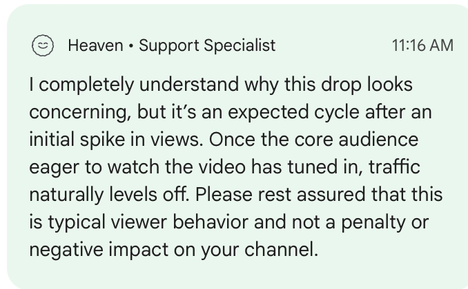 TheDaveKlein's tweet photo. Hey @TeamYouTube is there are reason your support team is trying to gaslight me into believing there's no analytics reporting discrepancy?

"Since Published" filter shows 0 gained views from August 8-August 13. Yet, as you can see, that was my peak viewership for a new video. https://t.co/hFtXvqNiC4