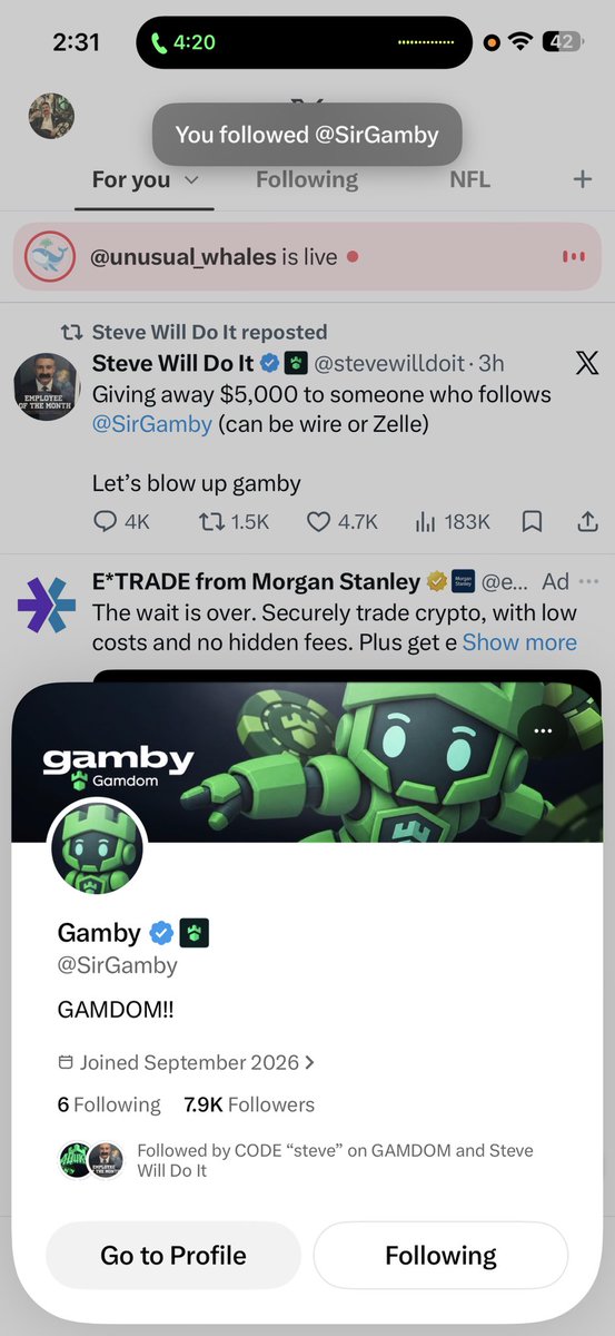 HacksawSucks's tweet photo. @stevewilldoit @SirGamby I’ll make it better and donate it back to Gamdom 😂 https://t.co/mKzVmJKG0I
