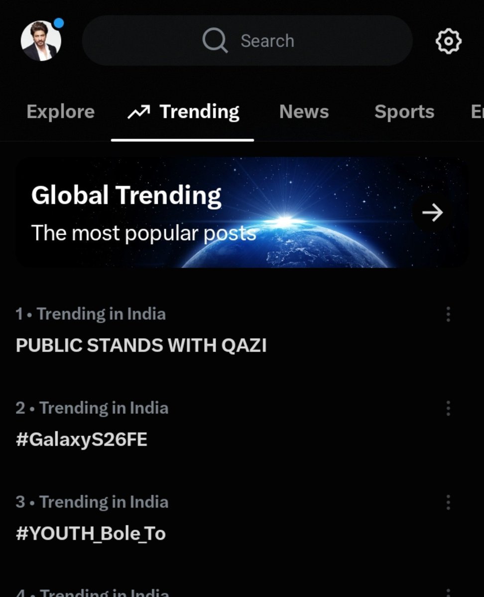 SalmanFC_com's tweet photo. PUBLIC STANDS WITH QAZI 

#QaziTouqeer is OFFICIALLY TRENDING AT #1 IN INDIA! 🔥👑

A historic milestone — reportedly the FIRST contestant to achieve this feat! ❤️

From X to Instagram to YouTube, Qazi is dominating the social media conversation.

#BiggBoss20 #BB20 https://t.co/EprBT6Smqu