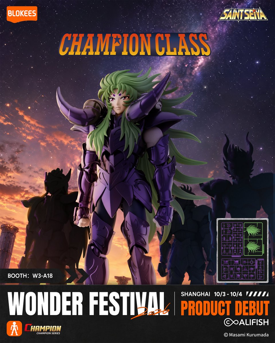BlokeesUS's tweet photo. WF Sneak Peek | Champion Class New Releases Unite

Clad in a Surplice, Back to Sanctuary.
Saint Seiya Champion Class - Aries Shion (Surplice)

More Champion Class series will debut on-site. See you there. 
Follow our socials for all the latest WF updates!

✨ Wonder Festival 2026 

#Blokees #BlokeesSaintSeiya #SaintSeiya #WF #WF2026 #WonderFestivalShanghai