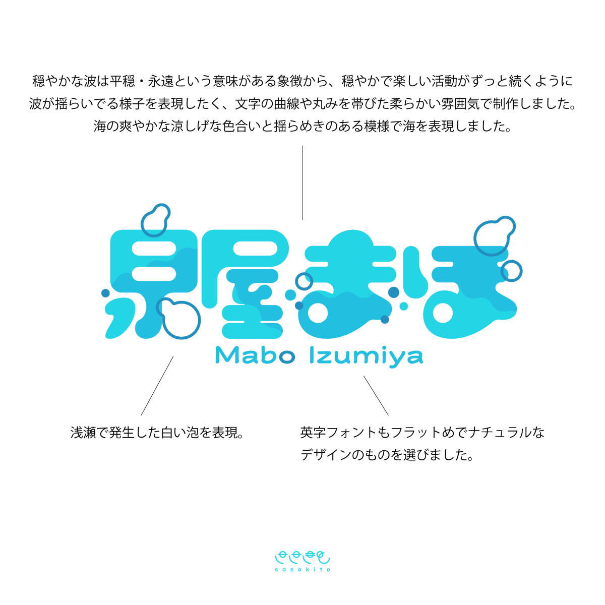 sskt_s's tweet photo. 【ロゴコンセプト説明】

泉屋まぼ様（#Mdoufu_）のロゴ2つのコンセプトをまとめました。

1枚目は深海、2枚目は浅瀬の海を表現したデザインになっています🌊
海という同じモチーフでどのような差を出すか考えたロゴです！ https://t.co/ij4qW5O9tH