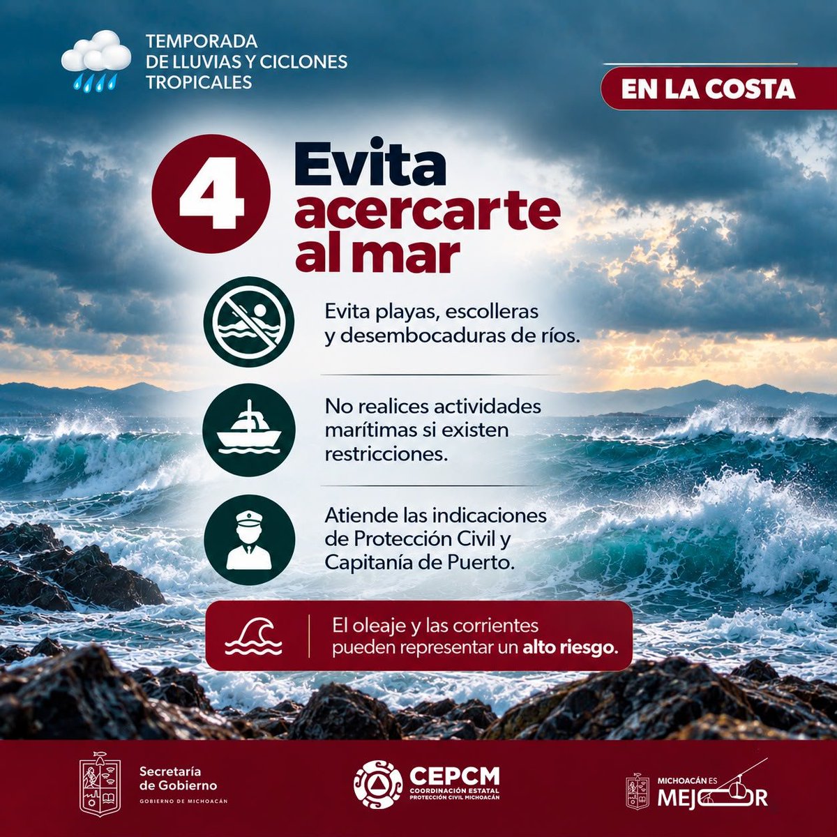 RAFAELCORTES1's tweet photo. #Polo
En esta temporada de huracanes se giraron varias recomendaciones para todas y todos, seguir estos consejos puede marcar diferencias.
@GobMichoacan @ARBedolla @SdeGobMich @pcmichoacan @Zayin_Daleth @GRadiotele https://t.co/t59B1nDBLX