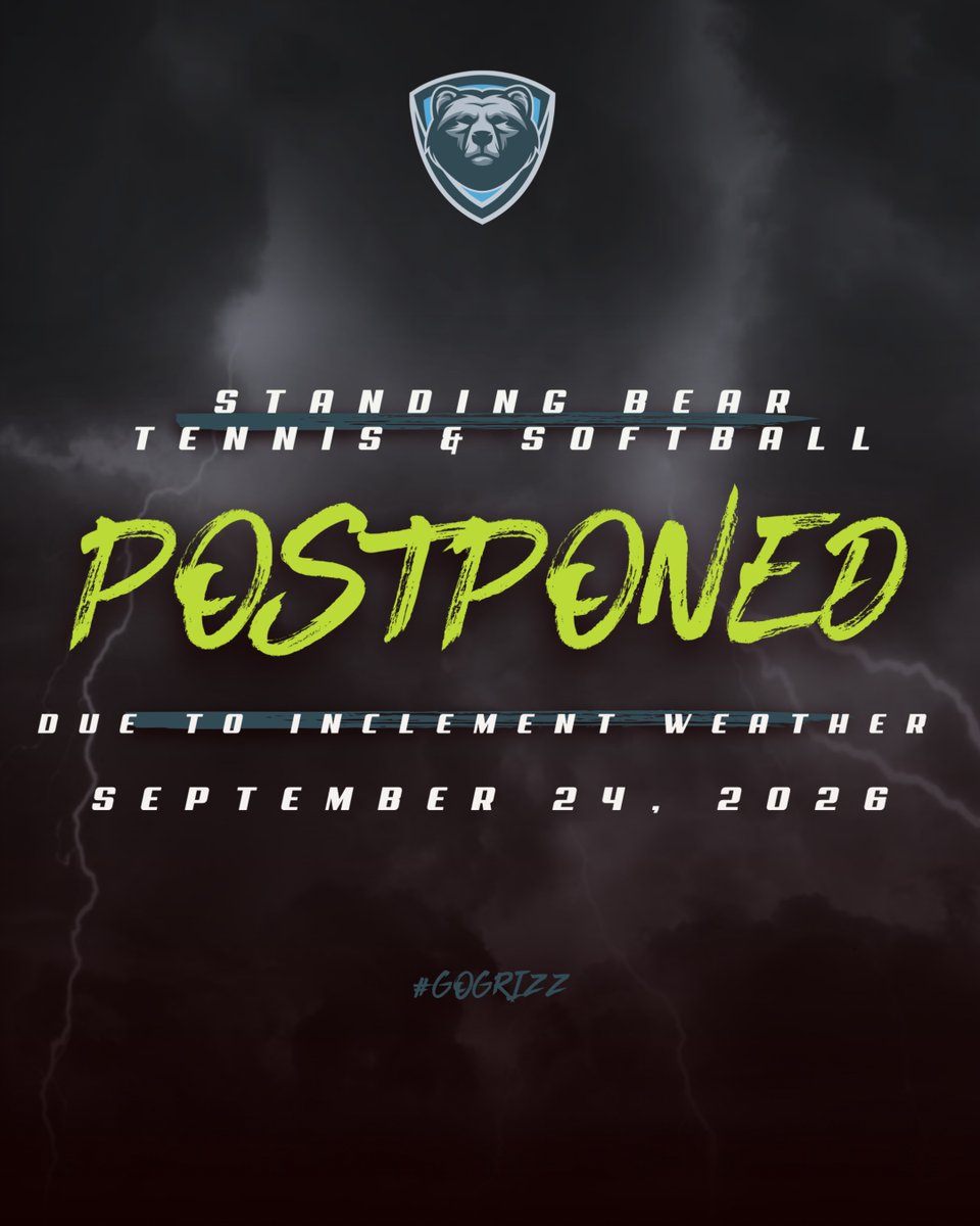 LSBGrizzlies's tweet photo. Due to forecasted storms, softball & tennis for today have been cancelled
#StayDry https://t.co/uyKg8AyctS