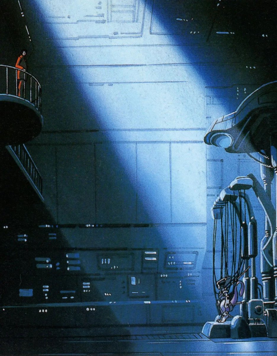 90sPiictures's tweet photo. The original cel backgrounds for Mewtwo's laboratory are arguably some of the finest art design in anime history https://t.co/Q1AjwoxqWa