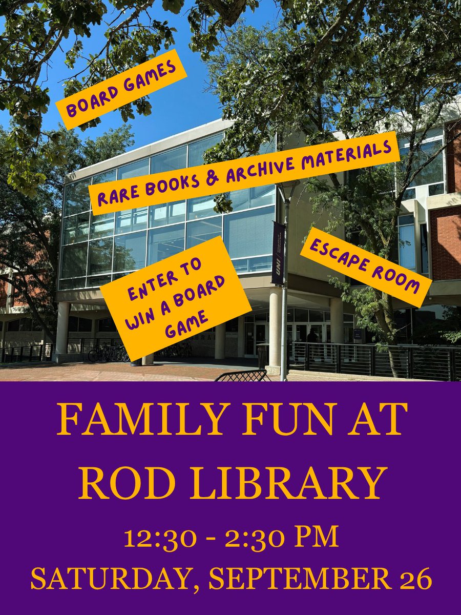 RodLibrary's tweet photo. 1. Bring your family.
2. Bring your friends.
3. Have a blast with us during Family Weekend!
See you there!👀 https://t.co/zhAXkGWQUy