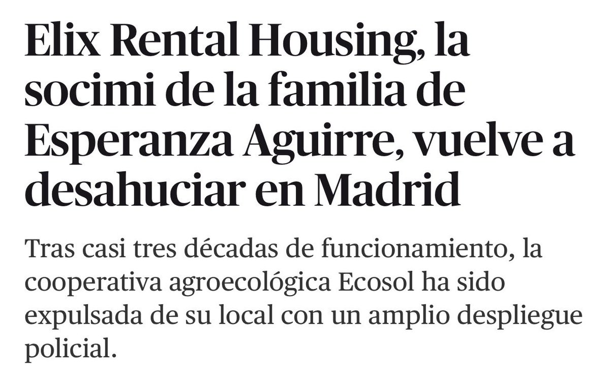 DinaBousselham's tweet photo. Tercer apellido: Aguirre. La familia de Esperanza Aguirre, ligada al ladrillo desde hace décadas, aparece una y otra vez entre los dueños de las sociedades que se hacen ricas alquilándote la casa. Y con ventajas fiscales. Patriotas de pulsera. https://t.co/as9tjm7wOH