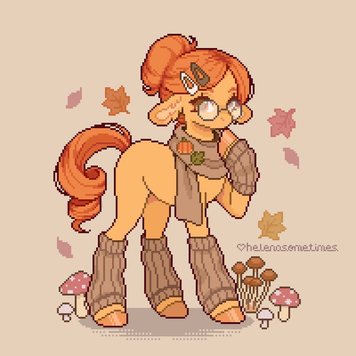 SometimesHelena's tweet photo. Cozy season 🍂🍄‍🟫🍄 #mlpart #pixelart https://t.co/Fz4kEpXIeJ