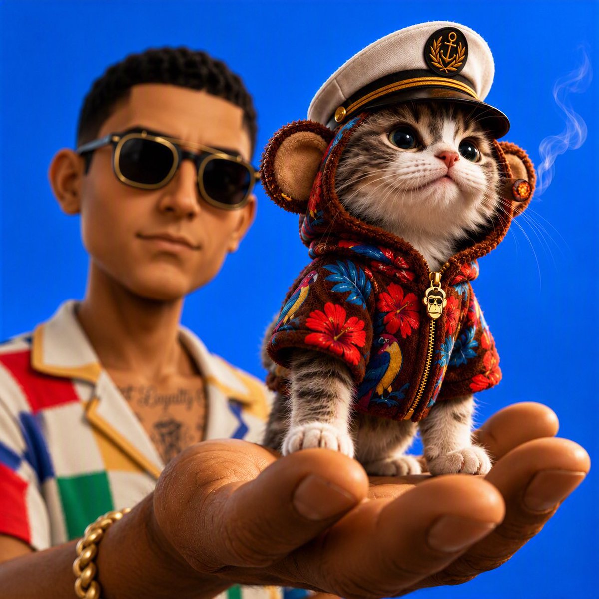 Thailapino's tweet photo. #NewProfilePic

Holding down this cat that thinks it’s an ape like my city. @skidcitynft @apecatsol 

if you are team $ape

you are team $APECAT https://t.co/Z901WsjSLQ