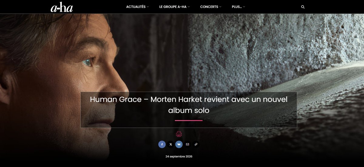 AhaFrance's tweet photo. Morten Harket de retour avec un nouvel album "Human Grace" (27/11/2026) https://t.co/VBoYrKFeWu #mortenharket #officialaha #takeonme #pop #norway
@mortenharket
@aha_com https://t.co/pB1sI9whAW