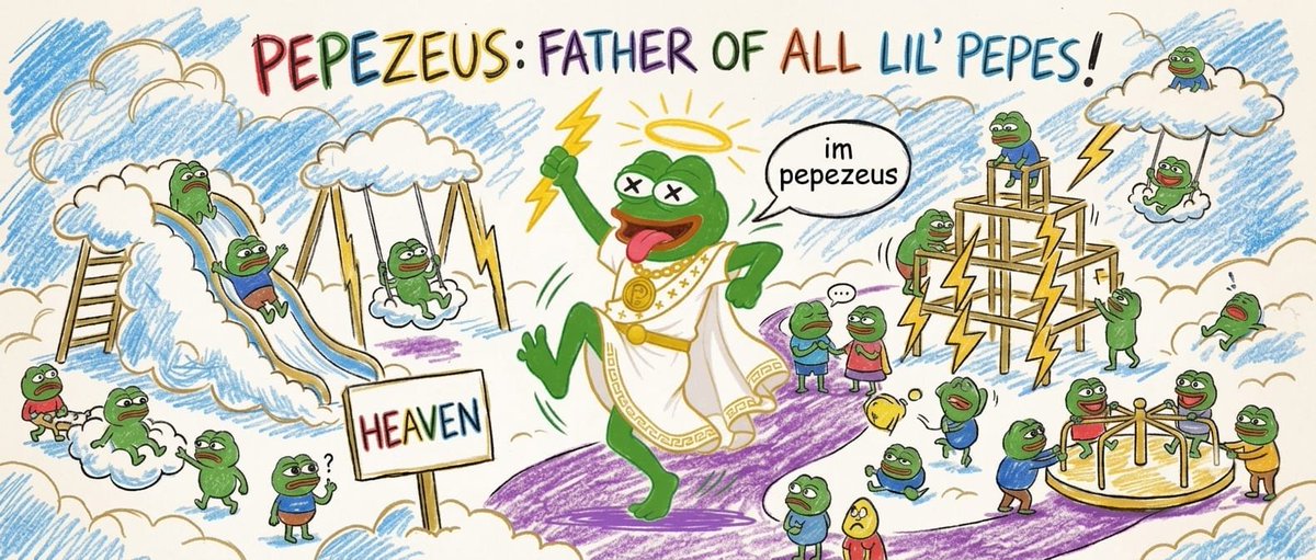 ToRadarEarly's tweet photo. ⚡️ THE GOD OF ALL MEMES HAS ARRIVED. ⚡️
Before the frogs, there was PEPEZEUS.
📈 We are taking over the crypto heavens.
👇 Like, Follow
🔗https://t.co/Grij18HPNX

Sending $PEPEZEUS straight to HEAVEN! 🚀🐸
#PUMPFUN
👇 CLAIM YOUR SEAT IN HEAVEN: https://t.co/2O5VGhOQbL