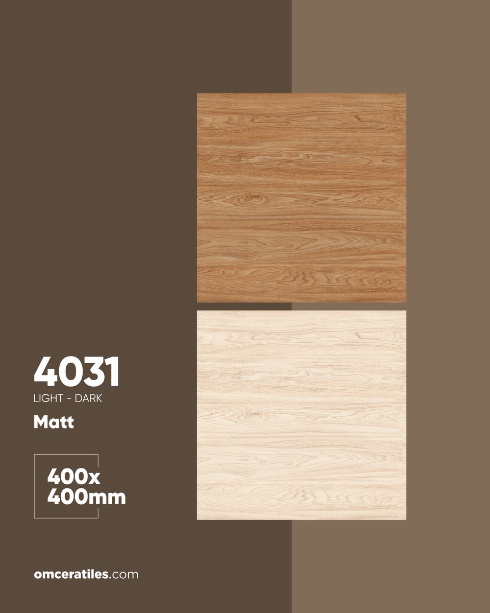 audreyandersong's tweet photo. 4031 | LIGHT – DARK

Bring warmth and natural character to your interiors with the timeless look of wood-inspired design. 4031 Light – Dark balances warm and light tones, perfect for creating cozy, contemporary spaces. Size: 400 × 400 mm. Matt https://t.co/MEQ77LxyaD