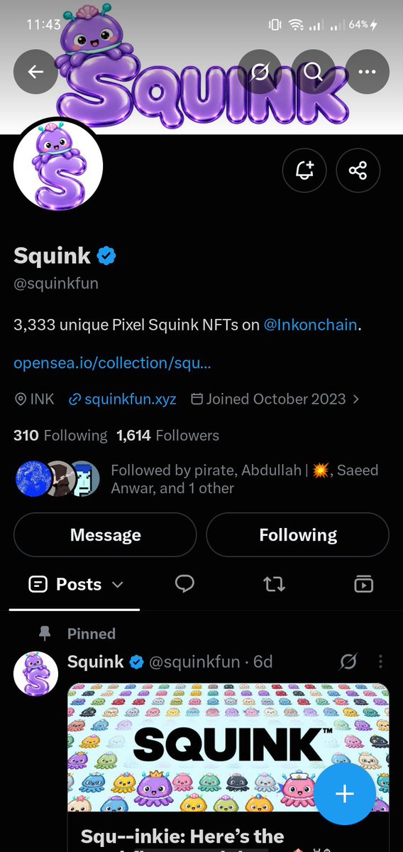 Fatima987g's tweet photo. @squinkfun @inkonchain @i_ankitacrypto @Pauline_Fathima 

0x7d5ab1740478e1f752e60f40b706a4ee64775173 https://t.co/PKImLKdqO0