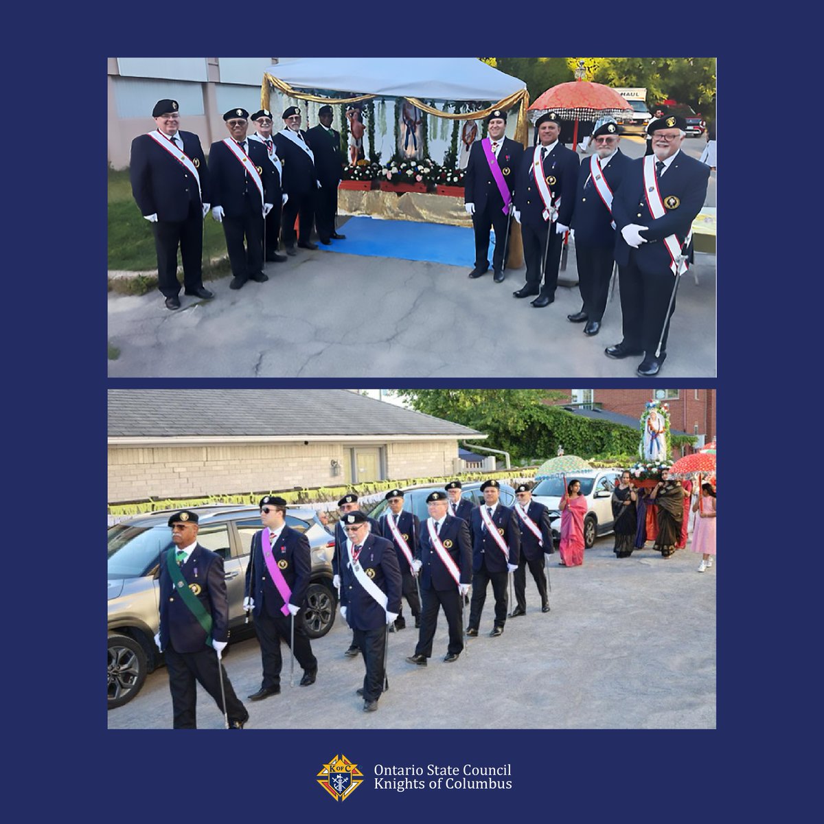 KofCOntario's tweet photo. Fourth Degree Knights from District #1 provided an honor guard during an outdoor procession at St. Mother Teresa Syro-Malabar Parish in #Ottawa, Ontario, celebrating the feast of St. Sebastian, Mother Mary, and St. Mother Teresa.
Read more: https://t.co/RhKGLBPtgA
#KofC https://t.co/KGmh0EEZYk