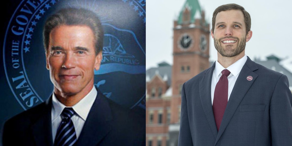 IAPolls2022's tweet photo. Former Republican California Gov. Arnold Schwarzenegger is endorsing Independent Seth Bodnar for U.S. Senate in Montana https://t.co/1nI2JVSua5
