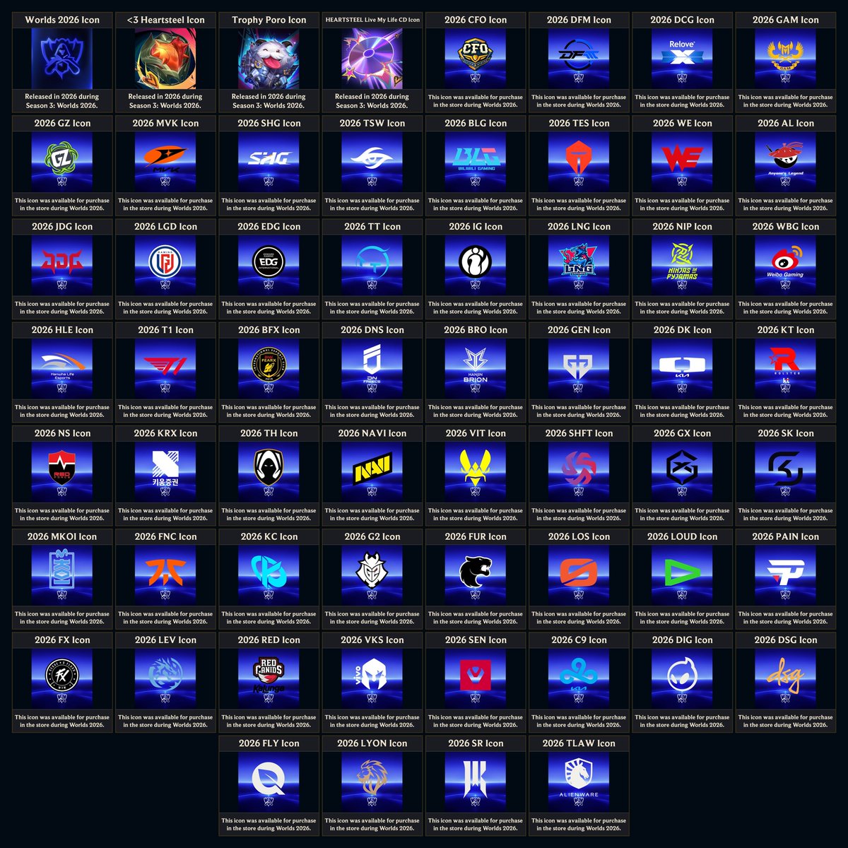 SkinSpotlights's tweet photo. More icons added this PBE, really getting ready for Worlds https://t.co/JX6o098YEh